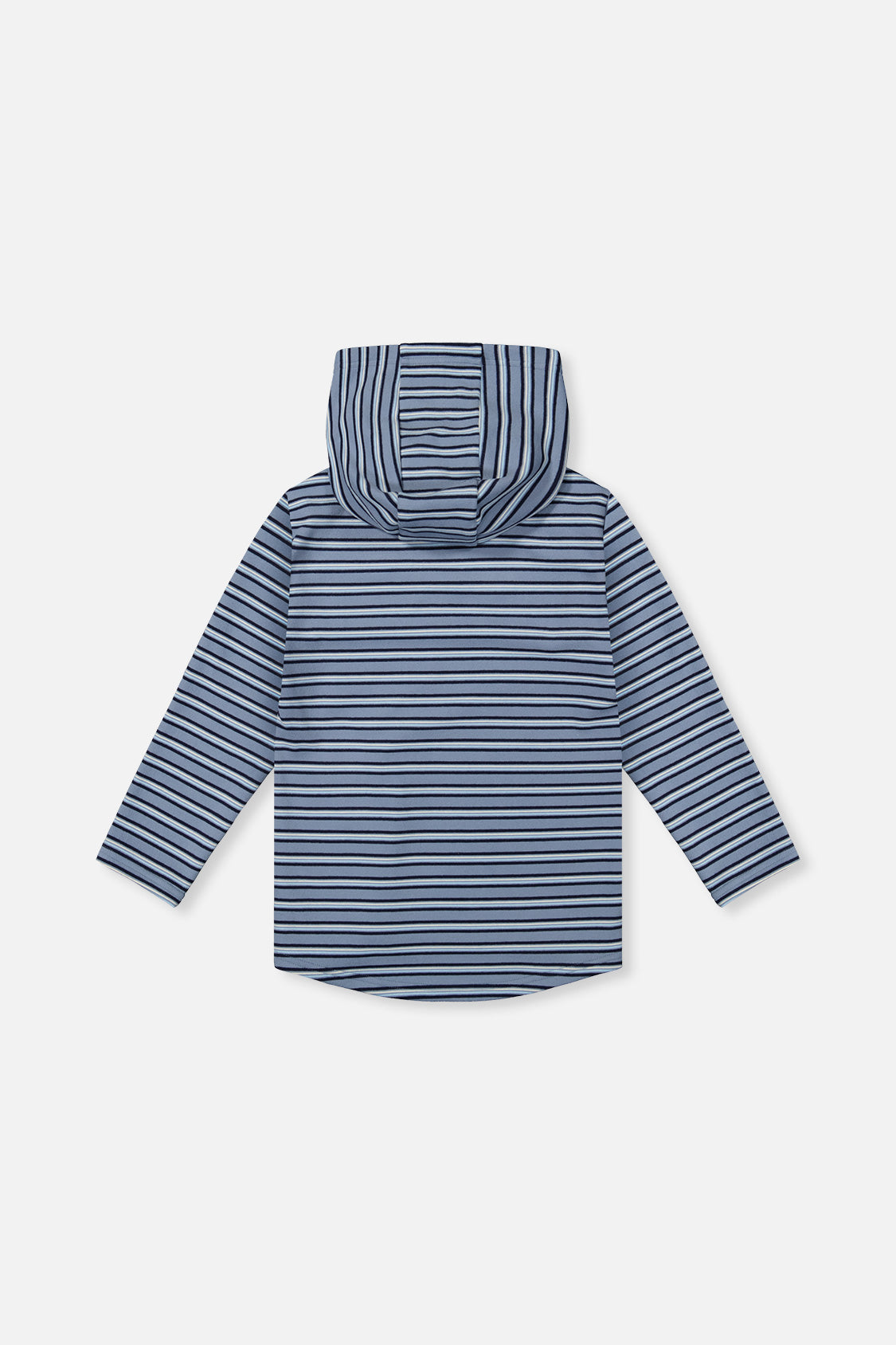Striped Brushed Jersey Hooded T-Shirt Blue And White - J20U08_2J267