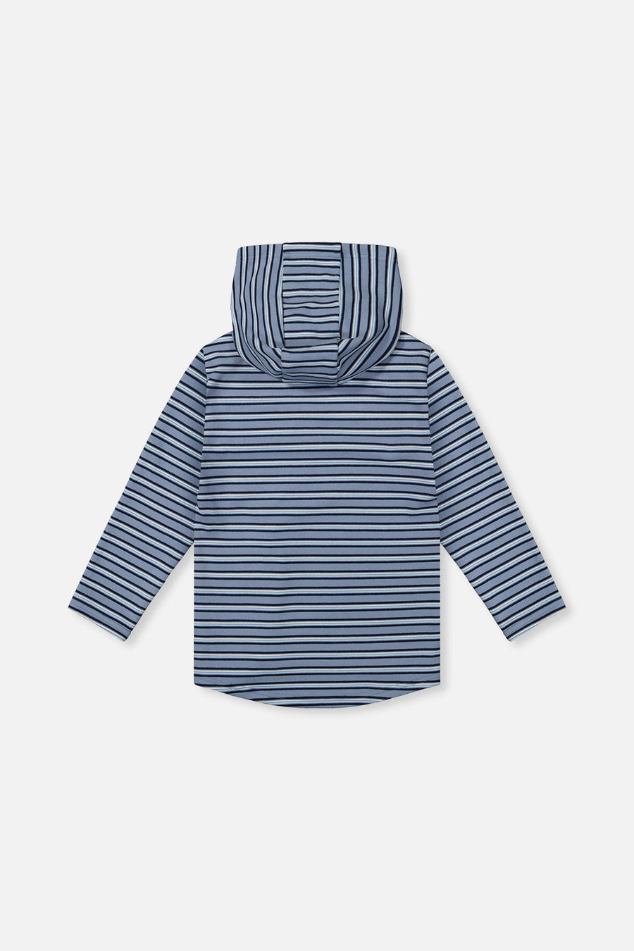 Striped Brushed Jersey Hooded T-Shirt Blue And White - J20U08_2J267
