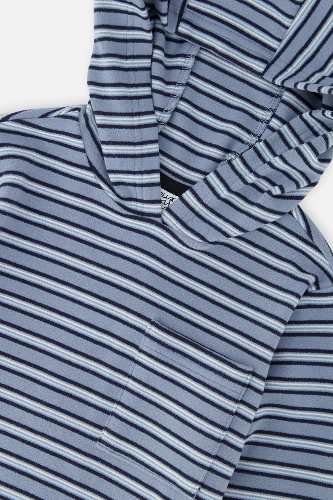 Striped Brushed Jersey Hooded T-Shirt Blue And White - J20U08_2J267