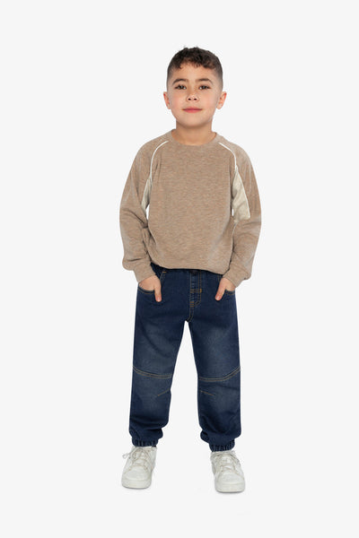 Brushed Jersey Top With Raglan Sleeves Taupe - J20U09_09540