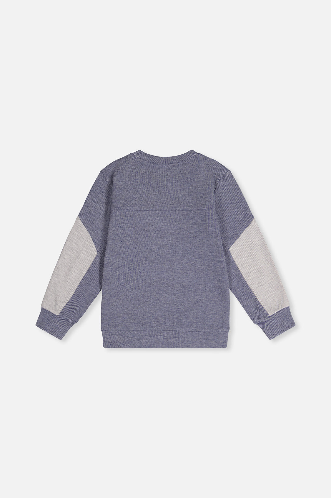 Colorblock Brushed Jersey Top With Chest Pocket Blue-Grey - J20U10_04670
