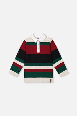 Polo Top Blue Striped Red, Green And Grey - J20U11_2J274