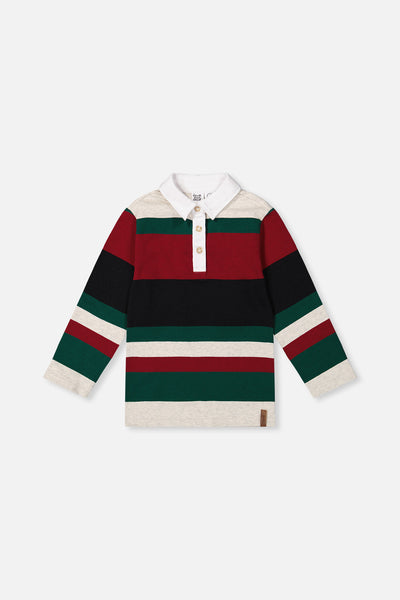 Polo Top Blue Striped Red, Green And Grey - J20U11_2J274