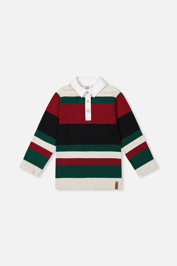 Polo Top Blue Striped Red, Green And Grey - J20U11_2J274