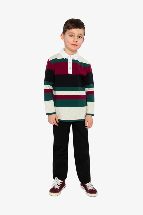 Polo Top Blue Striped Red, Green And Grey - J20U11_2J274