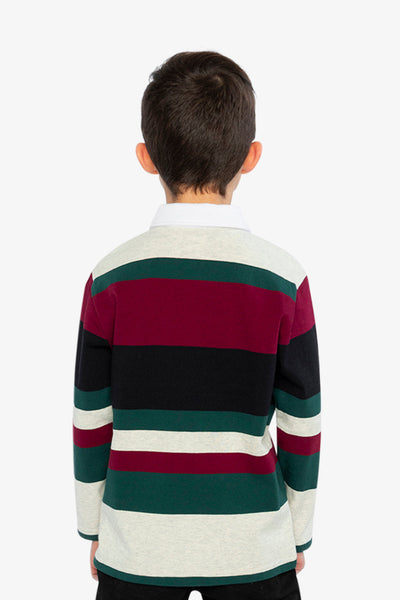 Polo Top Blue Striped Red, Green And Grey - J20U11_2J274