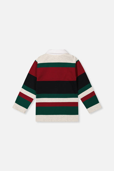 Polo Top Blue Striped Red, Green And Grey - J20U11_2J274