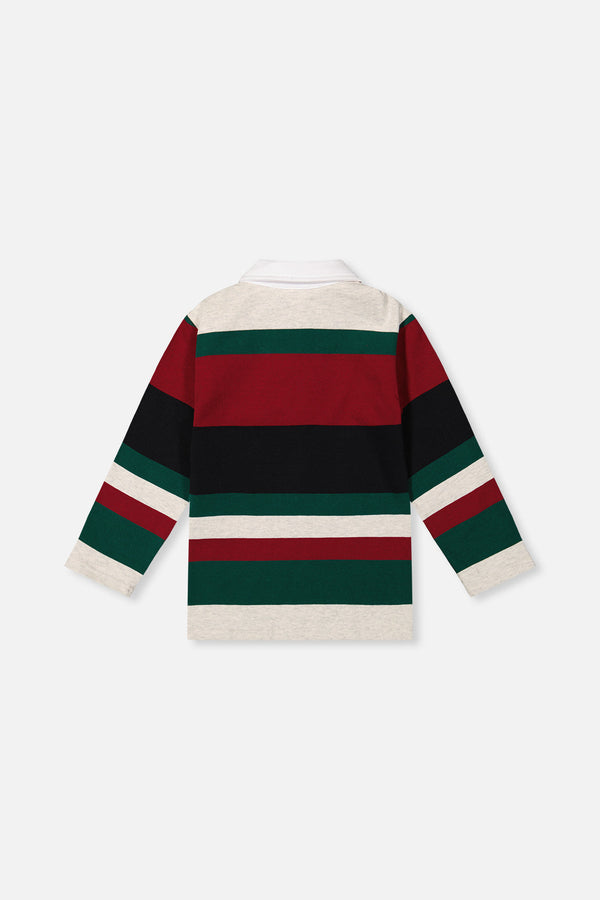 Polo Top Blue Striped Red, Green And Grey - J20U11_2J274