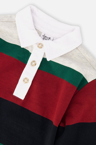 Polo Top Blue Striped Red, Green And Grey - J20U11_2J274
