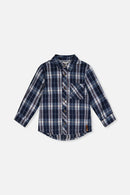 Flannel Shirt Blue And White Plaid - J20U13_2J268