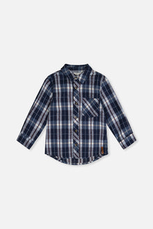 Flannel Shirt Blue And White Plaid - J20U13_2J268