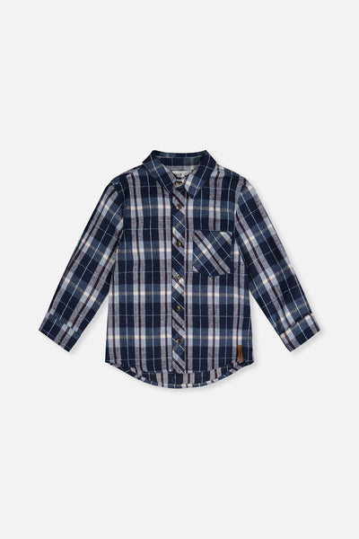 Flannel Shirt Blue And White Plaid - J20U13_2J268