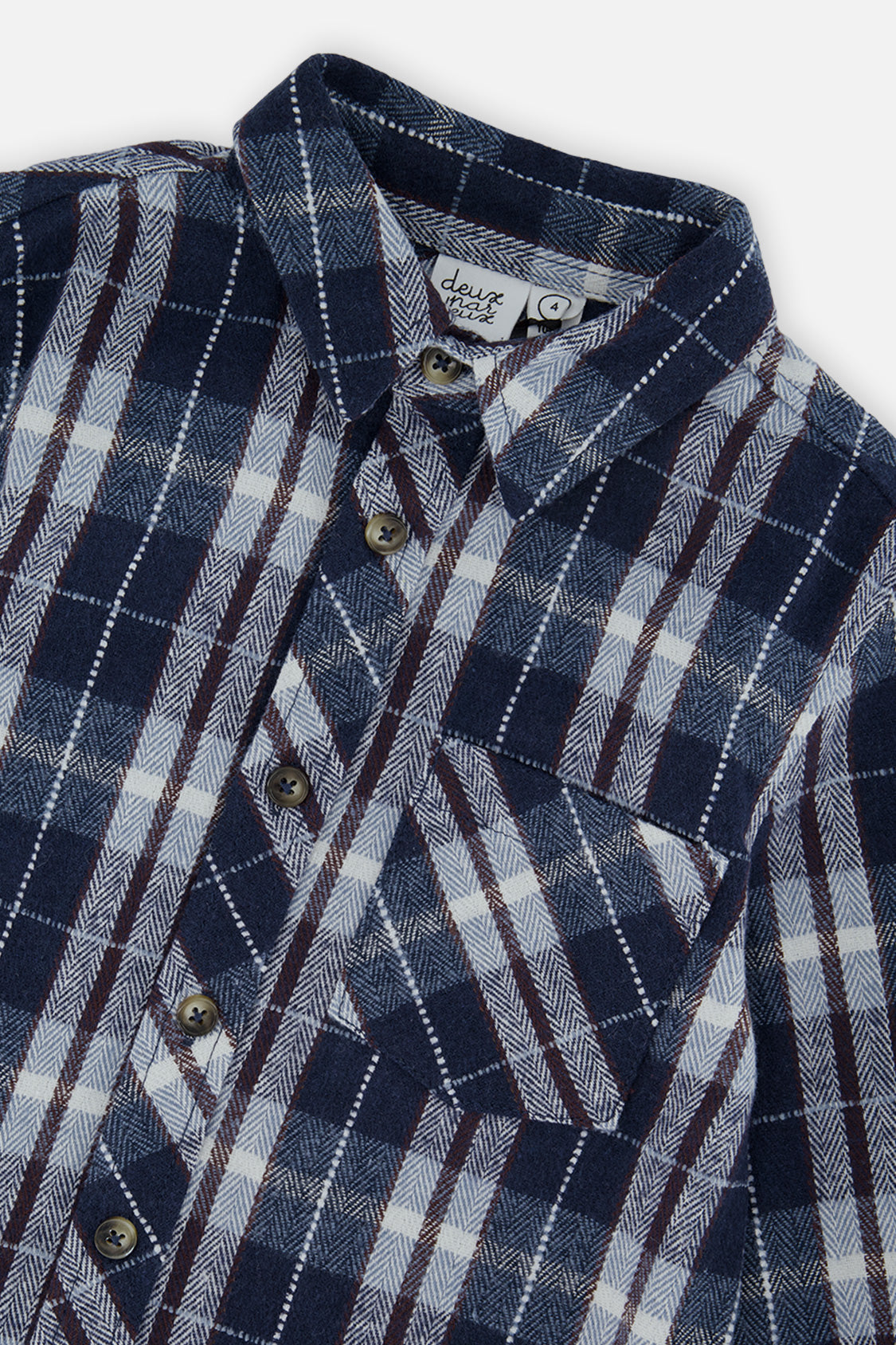 Flannel Shirt Blue And White Plaid - J20U13_2J268