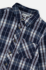 Flannel Shirt Blue And White Plaid - J20U13_2J268