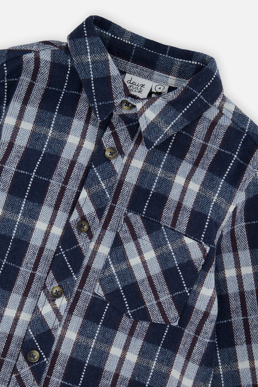 Flannel Shirt Blue And White Plaid - J20U13_2J268