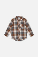 Flannel Shirt Grey And Beige Plaid - J20U13_2J269