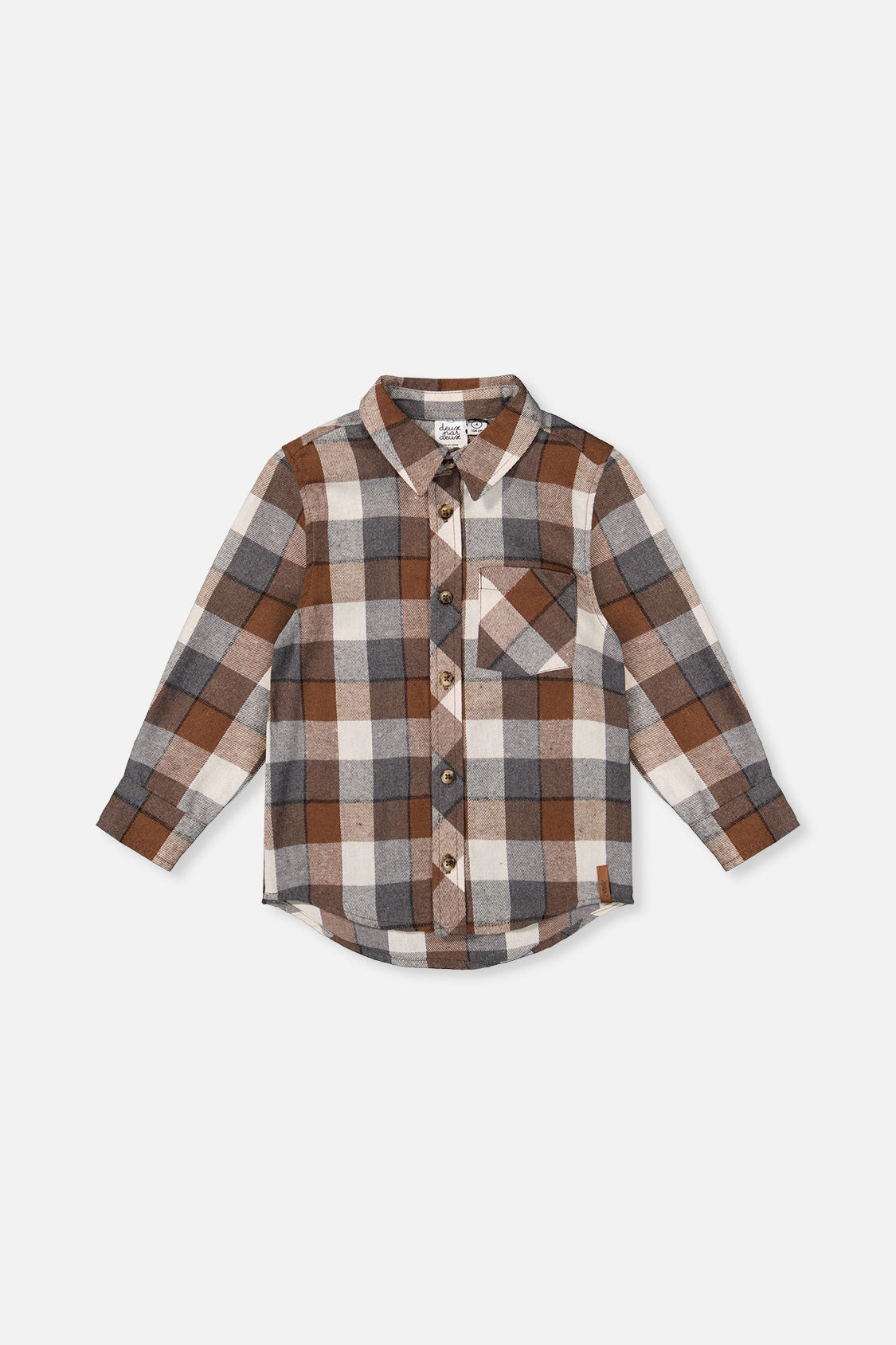 Flannel Shirt Grey And Beige Plaid - J20U13_2J269