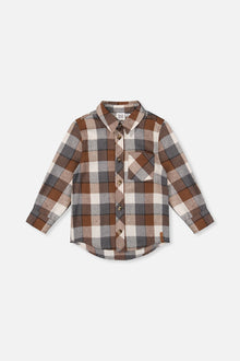 Flannel Shirt Grey And Beige Plaid - J20U13_2J269