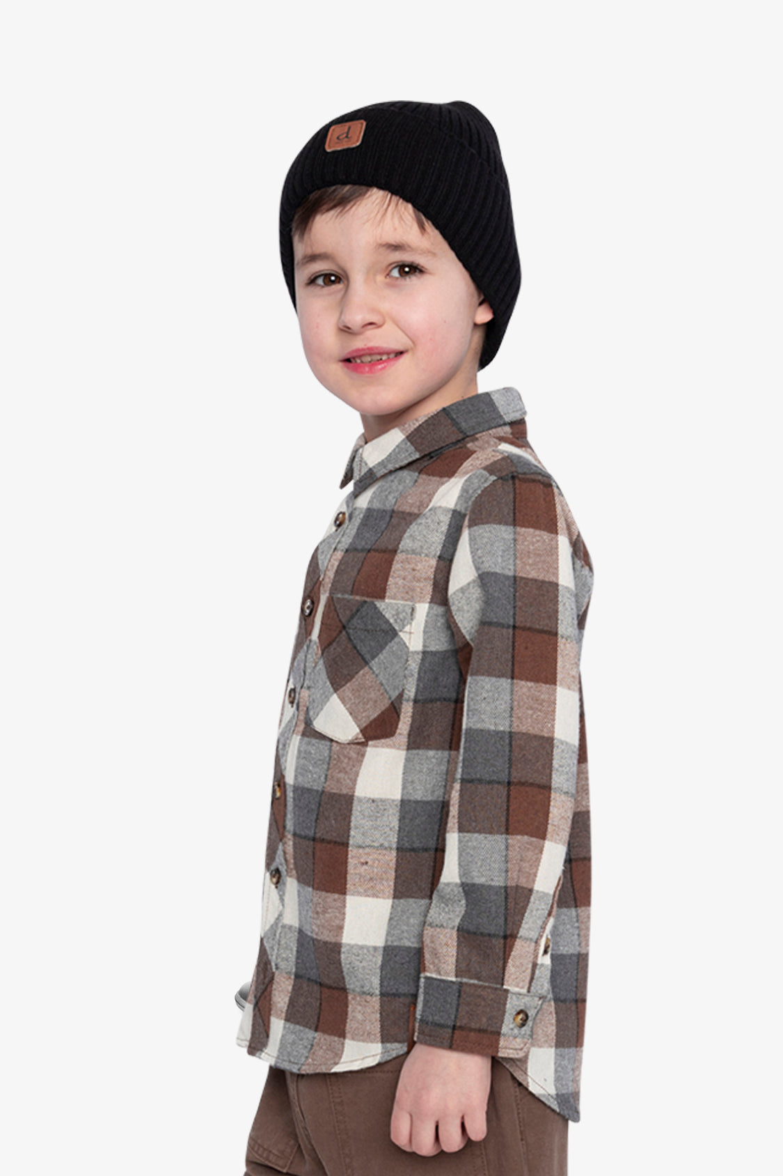 Flannel Shirt Grey And Beige Plaid - J20U13_2J269