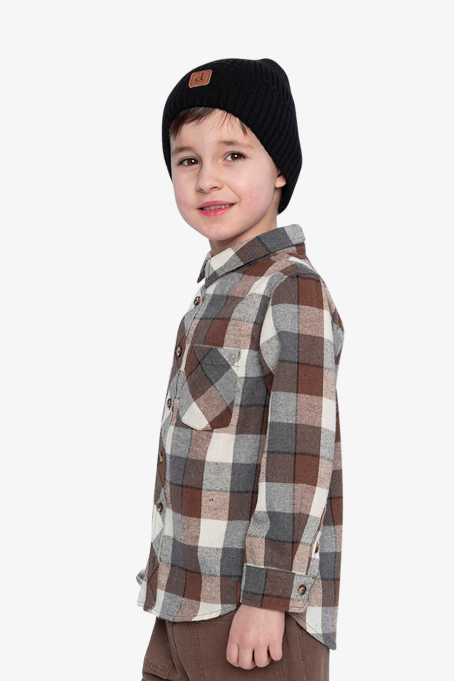 Flannel Shirt Grey And Beige Plaid - J20U13_2J269