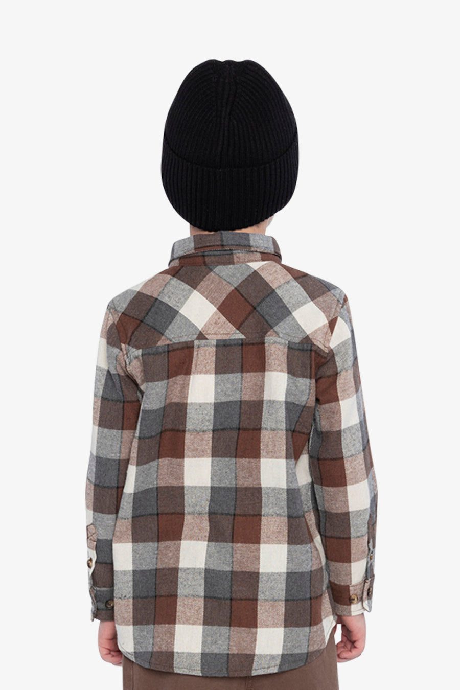Flannel Shirt Grey And Beige Plaid - J20U13_2J269