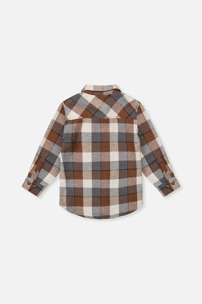 Flannel Shirt Grey And Beige Plaid - J20U13_2J269