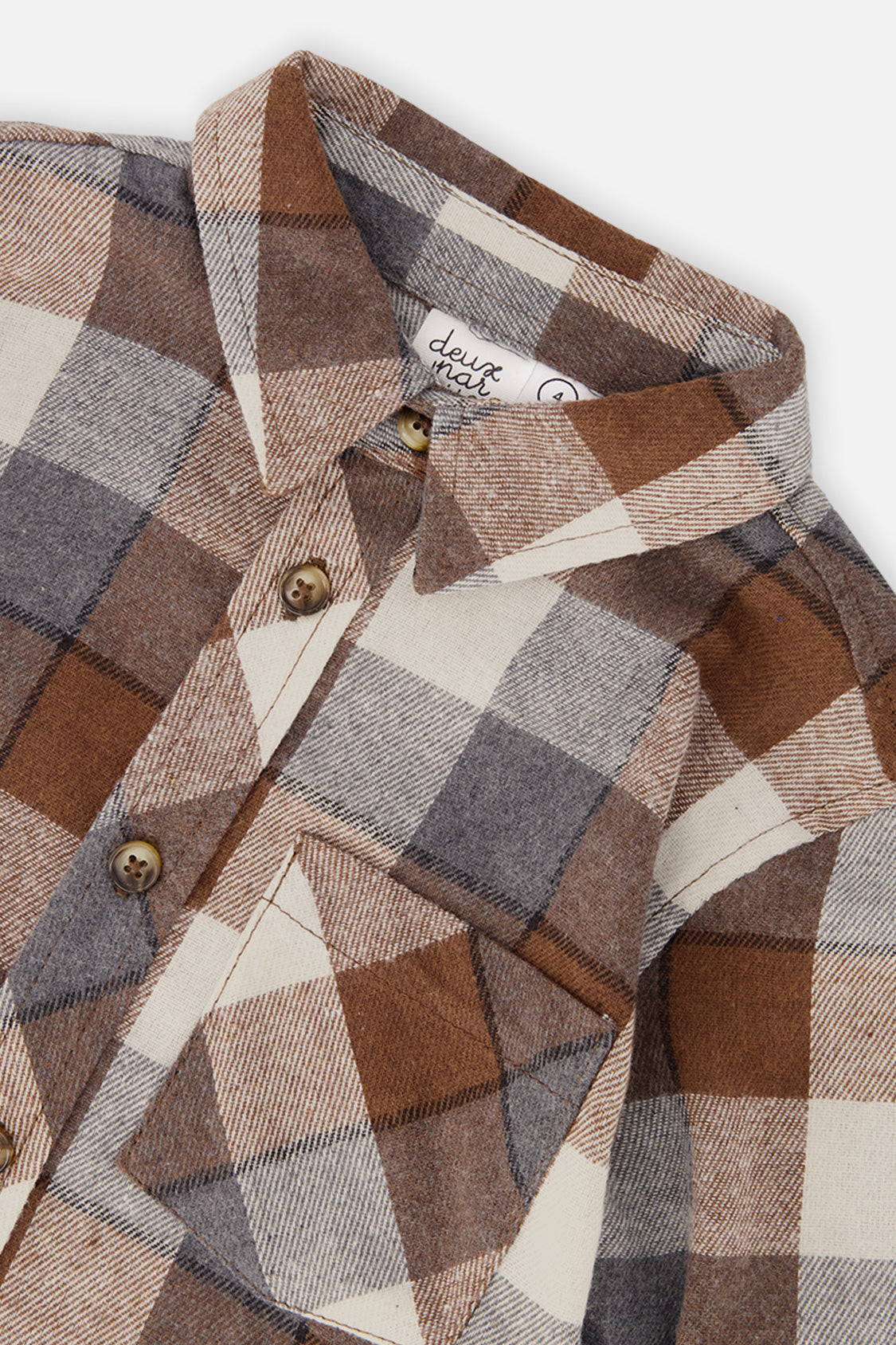 Flannel Shirt Grey And Beige Plaid - J20U13_2J269