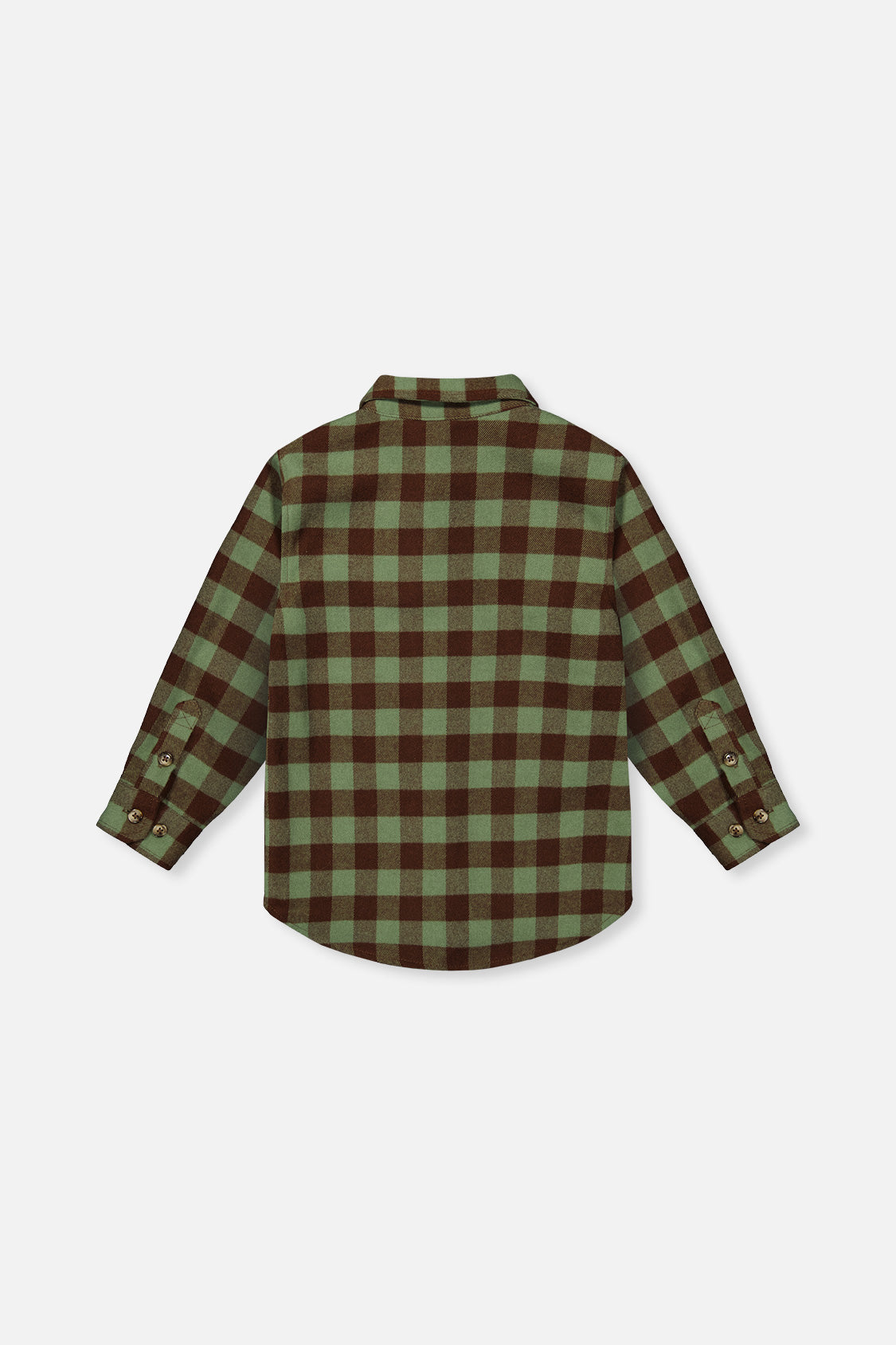 Brushed Flannel Shirt Green And Brown Plaid - J20U14_2J270