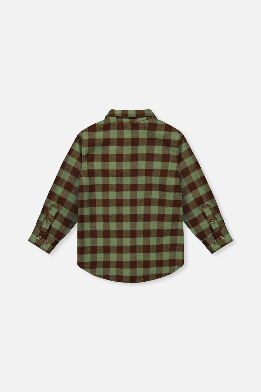 Brushed Flannel Shirt Green And Brown Plaid - J20U14_2J270