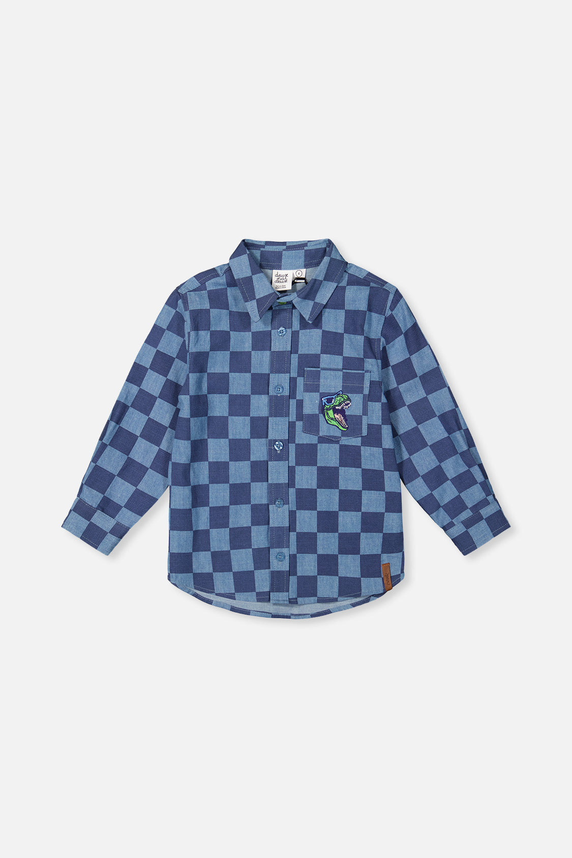 Chambray Shirt Blue Checkered Print - J20U15_2J271