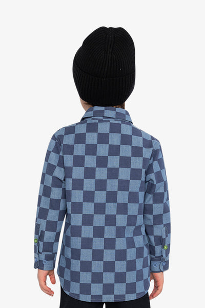 Chambray Shirt Blue Checkered Print - J20U15_2J271