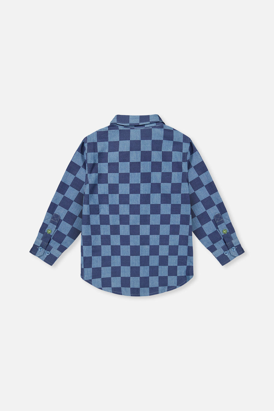 Chambray Shirt Blue Checkered Print - J20U15_2J271
