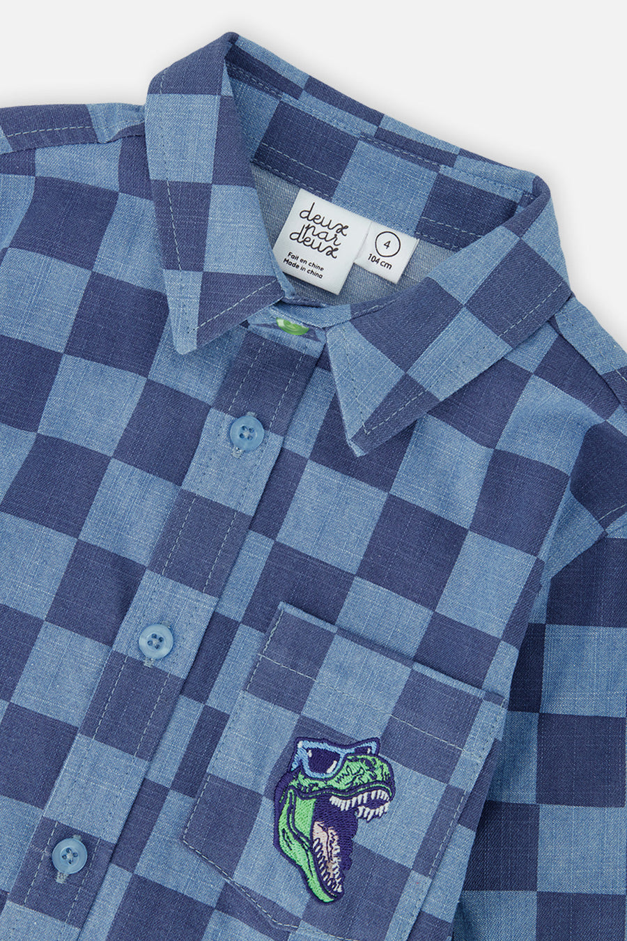 Chambray Shirt Blue Checkered Print - J20U15_2J271