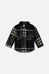 Zipped Overshirt Black And Blue Plaid - J20U17_2J276
