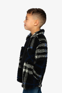 Zipped Overshirt Black And Blue Plaid - J20U17_2J276