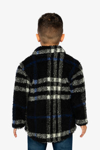 Zipped Overshirt Black And Blue Plaid - J20U17_2J276