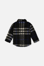 Zipped Overshirt Black And Blue Plaid - J20U17_2J276