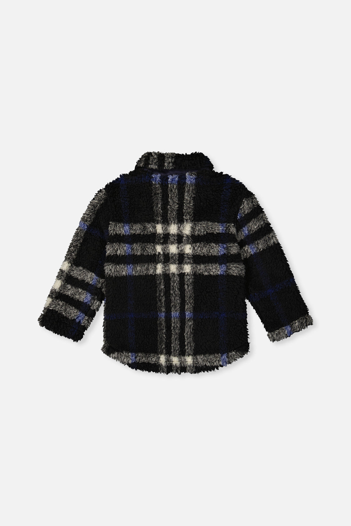 Zipped Overshirt Black And Blue Plaid - J20U17_2J276