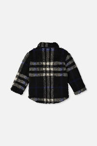Zipped Overshirt Black And Blue Plaid - J20U17_2J276