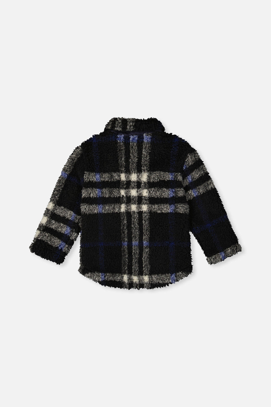 Zipped Overshirt Black And Blue Plaid - J20U17_2J276