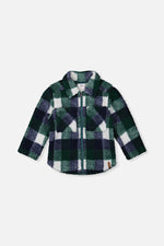 Zipped Overshirt Blue And Green Checks - J20U17_2J277