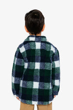 Zipped Overshirt Blue And Green Checks - J20U17_2J277