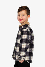 Brushed Plaid Zipped Jacket Blue And Beige Checks - J20U18_2J278