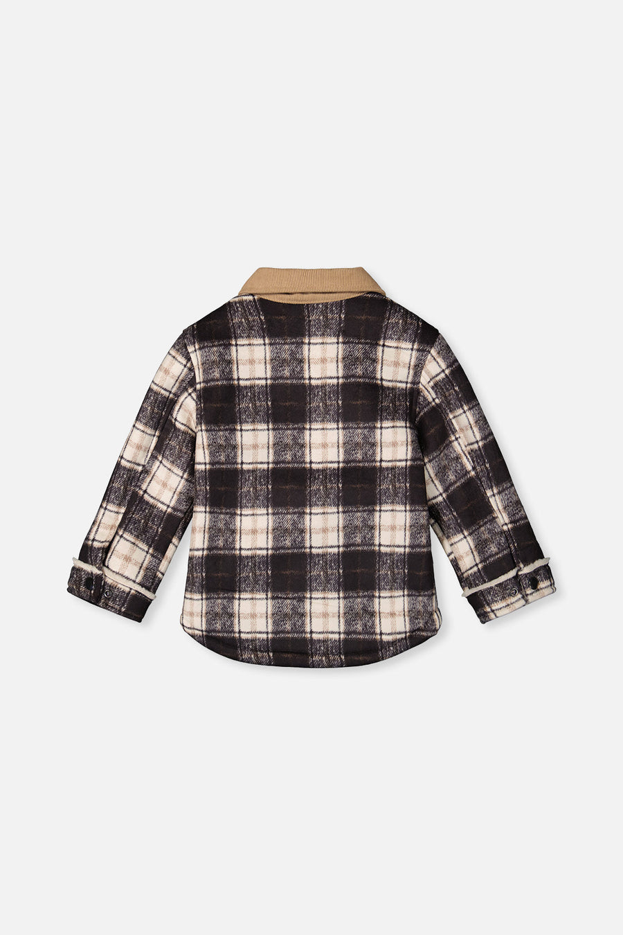 Brushed Plaid Zipped Jacket Blue And Beige Checks - J20U18_2J278