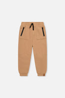 Fleece Sweatpants With Pockets Brown Tannin - J20U21_01780