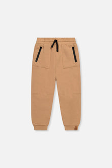 Fleece Sweatpants With Pockets Brown Tannin - J20U21_01780