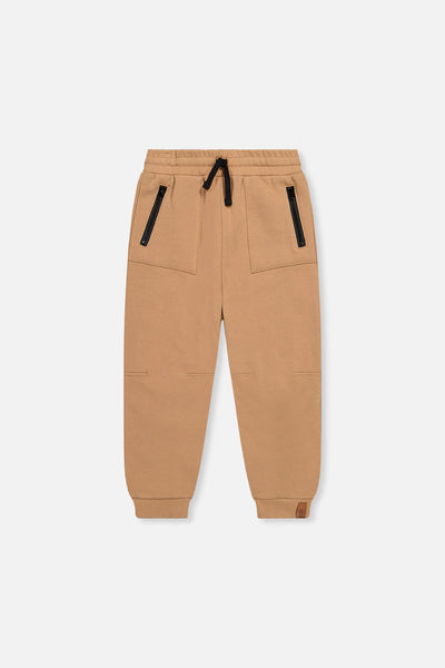 Fleece Sweatpants With Pockets Brown Tannin - J20U21_01780