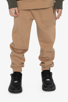 Fleece Sweatpants With Pockets Brown Tannin - J20U21_01780