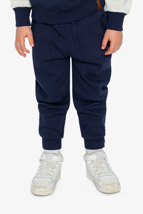Fleece Sweatpants With Pockets Dark Blue - J20U21_04810