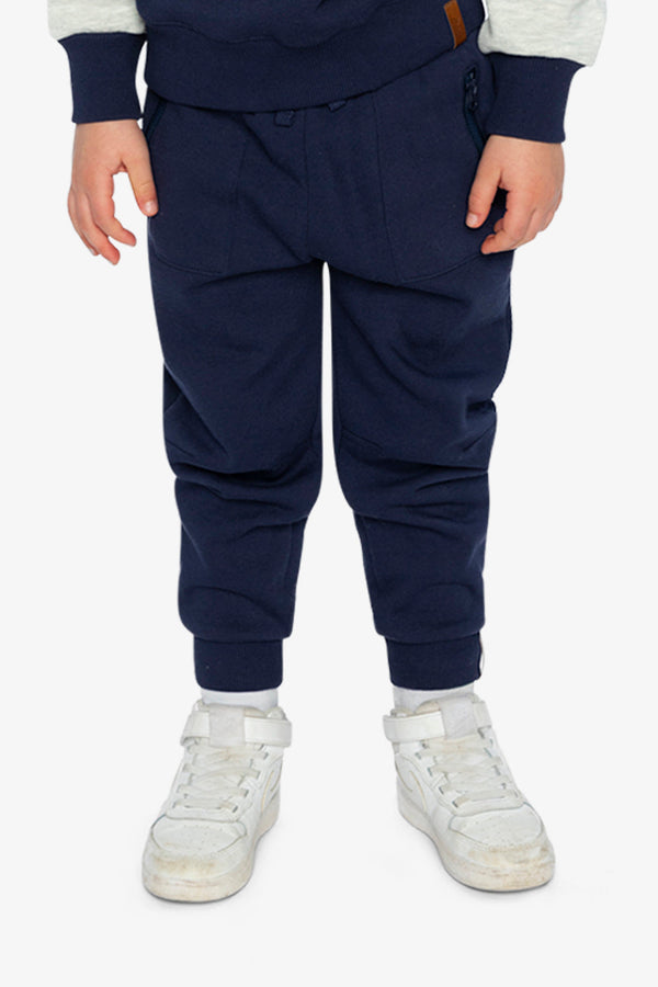 Fleece Sweatpants With Pockets Dark Blue - J20U21_04810